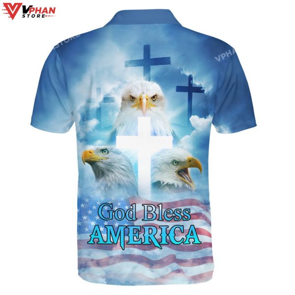 God Bless America Eagle Religious Easter Gifts Christian Polo Shirt & Shorts