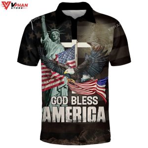 God Bless America Religious Easter Gifts Christian Polo Shirt Shorts 1