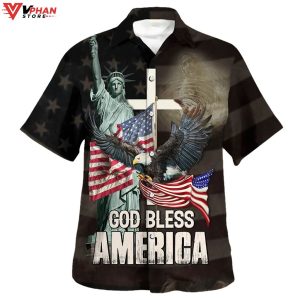 God Bless American Jesus Eagle Tropical Outfit Jesus Hawaiian Shirt 1