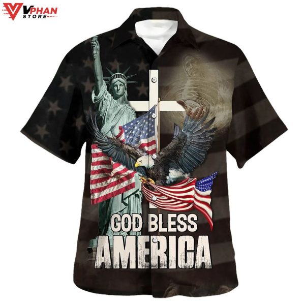 God Bless American Jesus Eagle Tropical Outfit Jesus Hawaiian Shirt