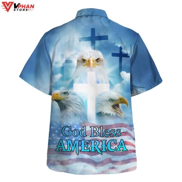 God Bless American White Head Eagle Christian Gifts Hawaiian Shirt