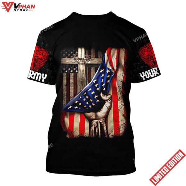 God Bless US Army Independence Day Christian 3d Shirt