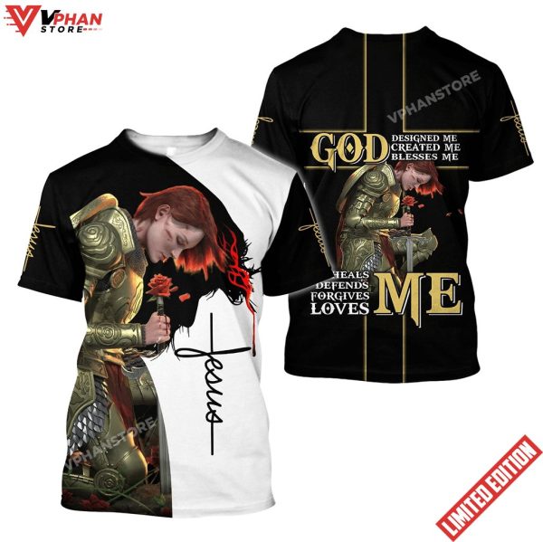 God Designed Me Jesus Customized Christian 3d Shirt