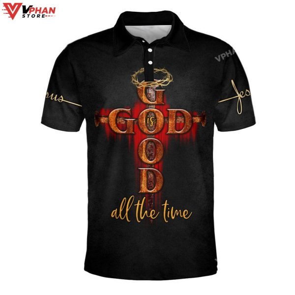 God Is Good All The Time Cross Easter Gifts Christian Polo Shirt & Shorts
