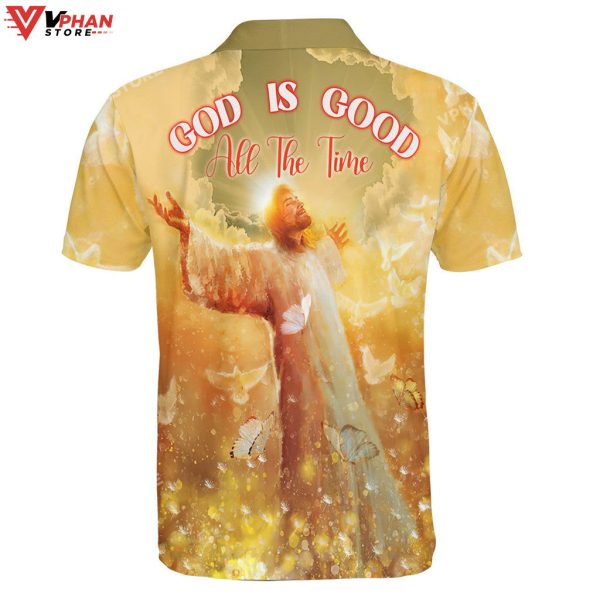 God Is Good All The Time Jesus And Butterfly Christian Polo Shirt & Shorts