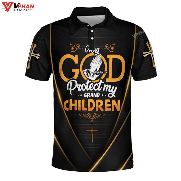 God Protect My Grandchildren Jesus Christian Polo Shirt & Shorts