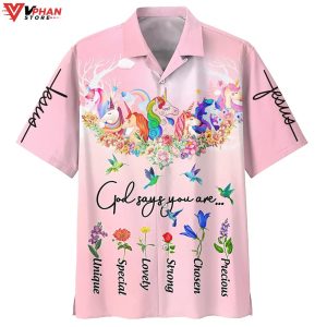 God Say You Are Unicorn And Hummingbird Hawaiian Summer Shirt 1