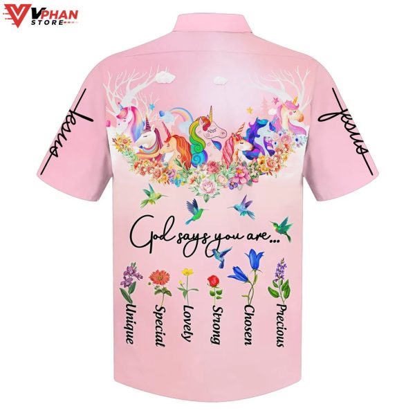 God Say You Are Unicorn And Hummingbird Hawaiian Summer Shirt