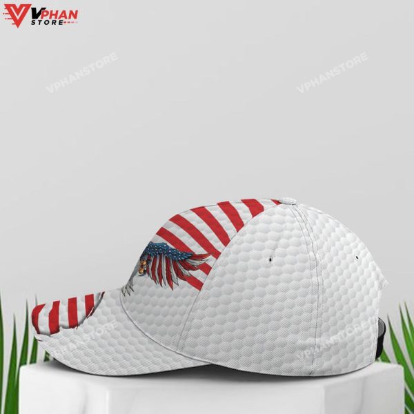 Golf American Flag Eagle Golf Ball Pattern Baseball Cap