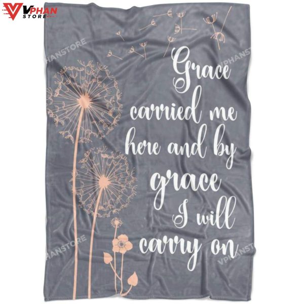 Grace Carried Me Here Christians Gift Ideas Bible Verse Blanket