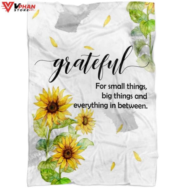Grateful For Small Things Big Things Religious Gift Ideas Bible Verse Blanket