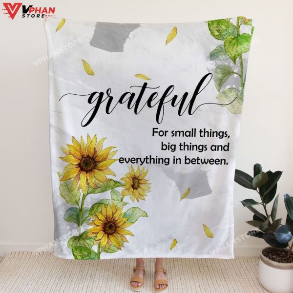 Grateful For Small Things Big Things Religious Gift Ideas Bible Verse Blanket