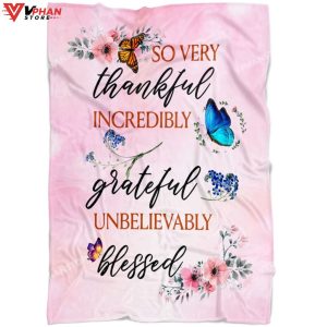Grateful Thankful Blessed 3 Gift Ideas For Christians Bible Verse Blanket 1