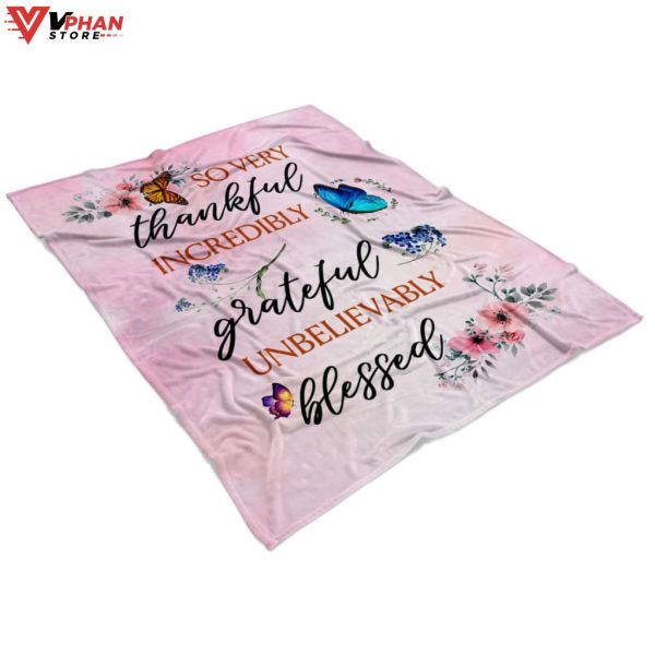 So Very Thankful Incredibly Grateful Unblievably Blessed Christians Bible Verse Blanket