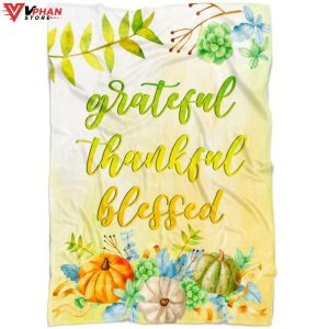 Grateful Thankful Blessed Religious Gift Ideas Bible Verse Blanket 1