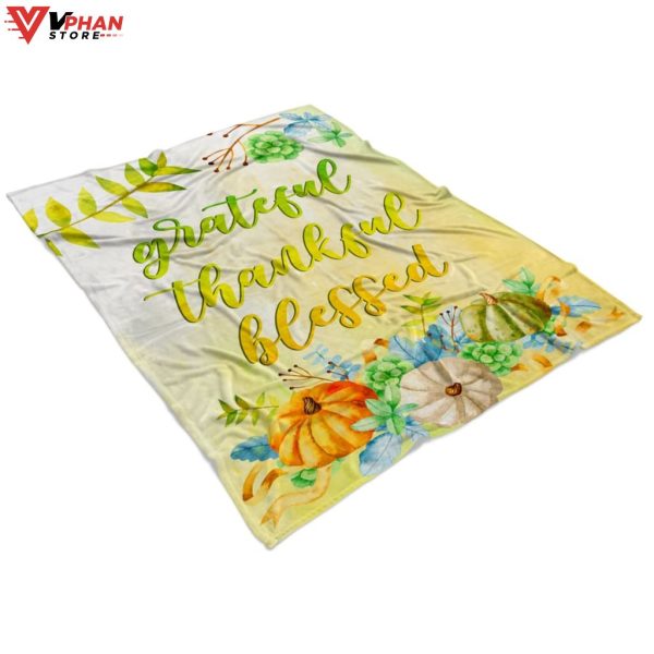 Grateful Thankful Blessed Religious Gift Bible Verse Blanket