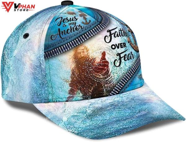 Hand Of God Faith Over Fear Anchor Baseball Christian Hat
