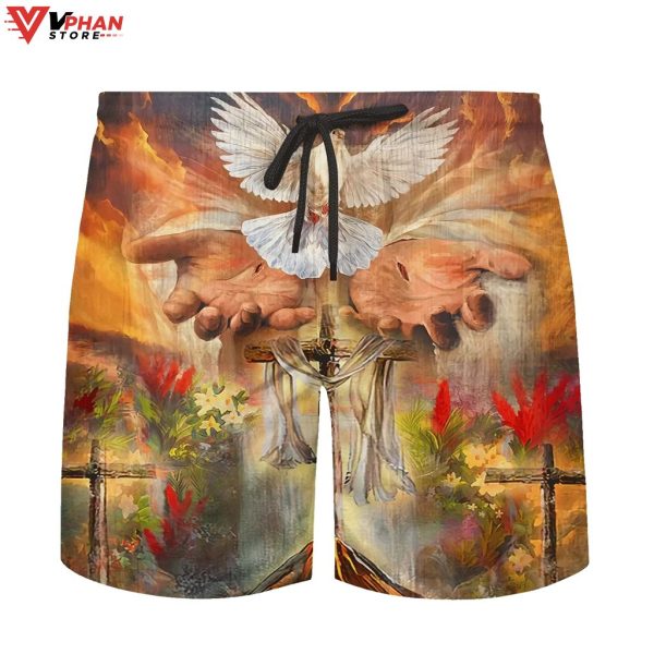 Hand Of God Holy Dove Cross Christian Gift Hawaiian Summer Shirt