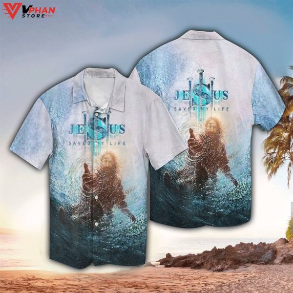 Hand of Jesus Saved My Life Christian Gift Hawaiian Summer Shirt