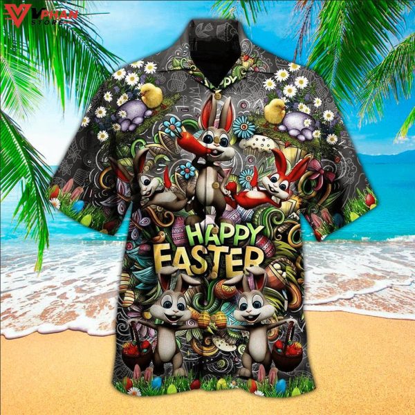 Happ Easter Bunny Hawaiian Outfit Christian Gift Easter Hawaiian Shirt