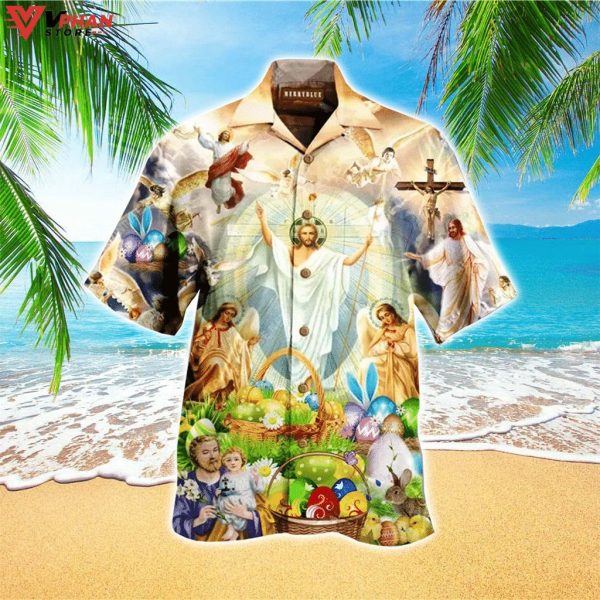 Happy Easter Jesus Christian Gift Ideas Hawaiian Summer Shirt