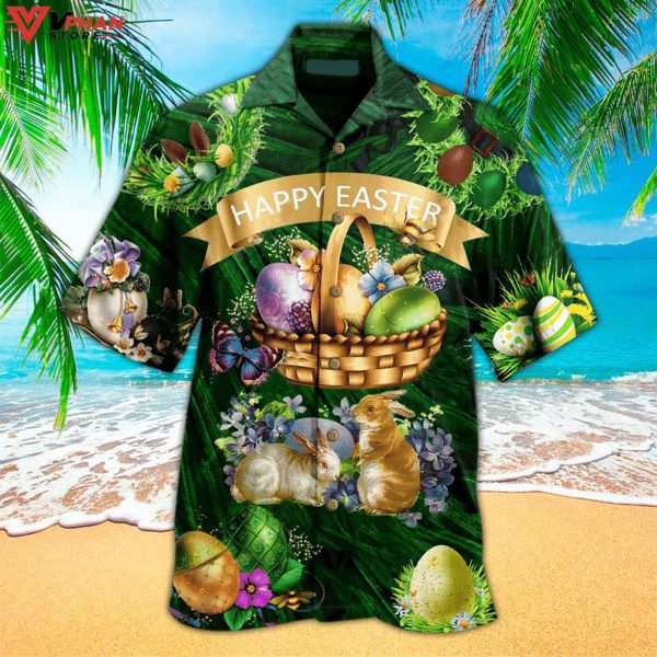 Happy Easter Rabbit Christian Gift Ideas Easter Hawaiian Shirt