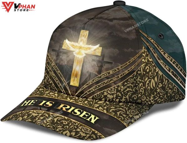He Is Risen Cross Baseball Christian Hat