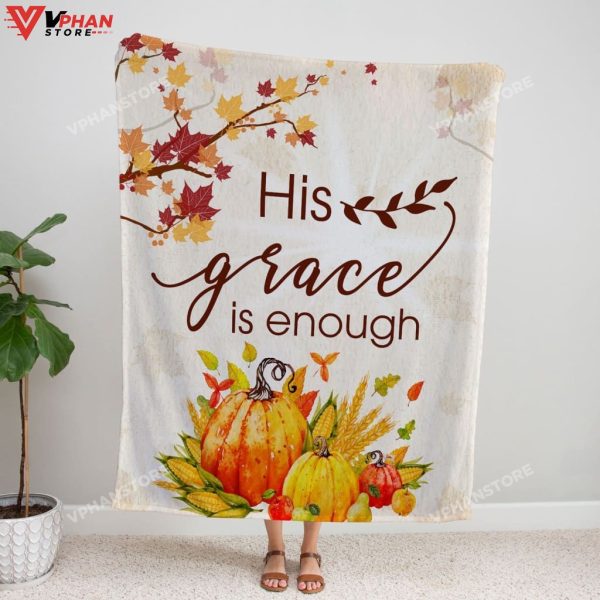 His Grace Is Enough Fleece Christian Blanket