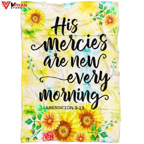 His Mercies Are New Every Morning Lamentations 323 Fleece Blanket