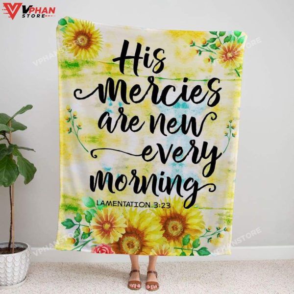 His Mercies Are New Every Morning Lamentations 323 Fleece Blanket