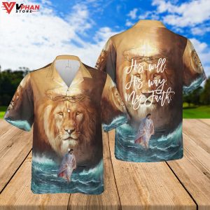 His Will His Way My Faith Jesus Christian Gift Ideas Easter Hawaiian Shirt 1