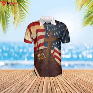 Holy Bible God Bless America Religious Gifts Christian Polo Shirt Shorts 1