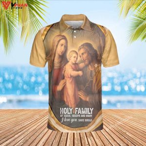 Holy Family Of Jesus Joseph And Mary Christian Polo Shirt Shorts 1