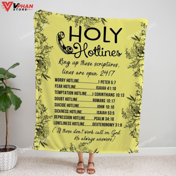 Holy Hotlines Fleece Christian Blanket