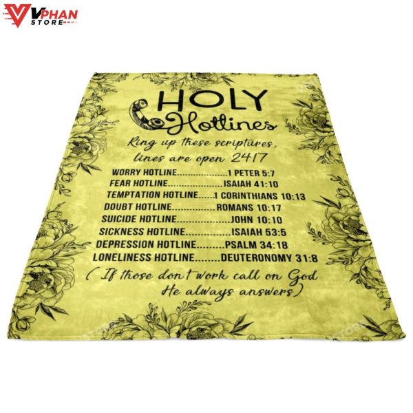 Holy Hotlines Fleece Christian Blanket
