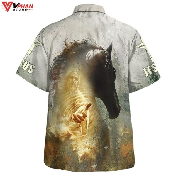 Horse And Jesus Faith Over Fear Christian Gift Hawaiian Summer Shirt