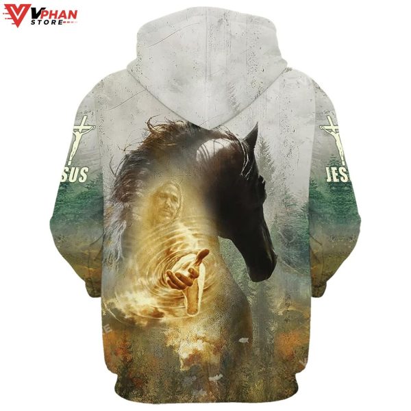 Horse And Jesus Faith Over Fear Jesus Hoodie