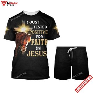 Horse I Just Tested Positive For Faith In Jesus 3d Shirt 1