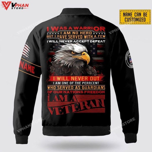 I Am A Veteran I Will Never Accept Defeat Bomber Jacket