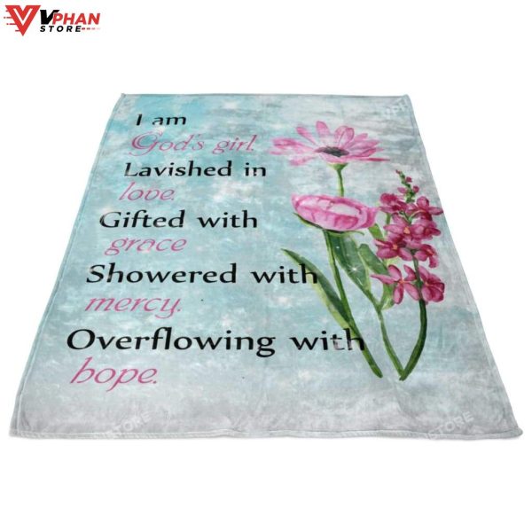 I Am Gods Girl Lavished In Love Gifted With Grace Fleece Blanket