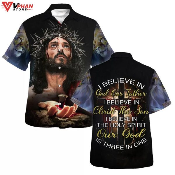 I Believe In The God The Father Christian Outfit Hawaiian Summer Shirt