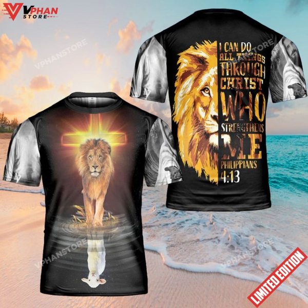 I Can Do All Things Lion Jesus 3D Shirt