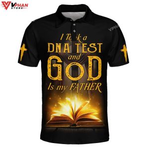 I Took A Dna Test And God Is My Father Christian Polo Shirt Shorts 1