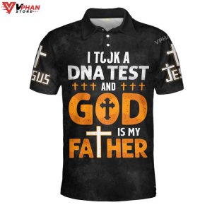 I Took A Dna Test And God Jesus Cross Christian Polo Shirt Shorts 1