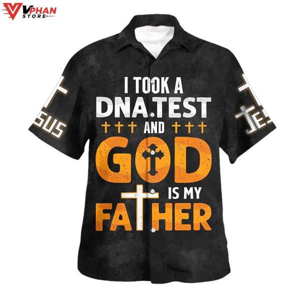 I Took A Dna Test God Is My Father Cross Christian Hawaiian Summer Shirt