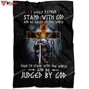 I Would Rather Stand With God Religious Christmas Gifts Christian Blanket 1