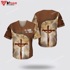 In GOD WE Trust Jesus Cross Christian Custom Sports Baseball Jersey 1