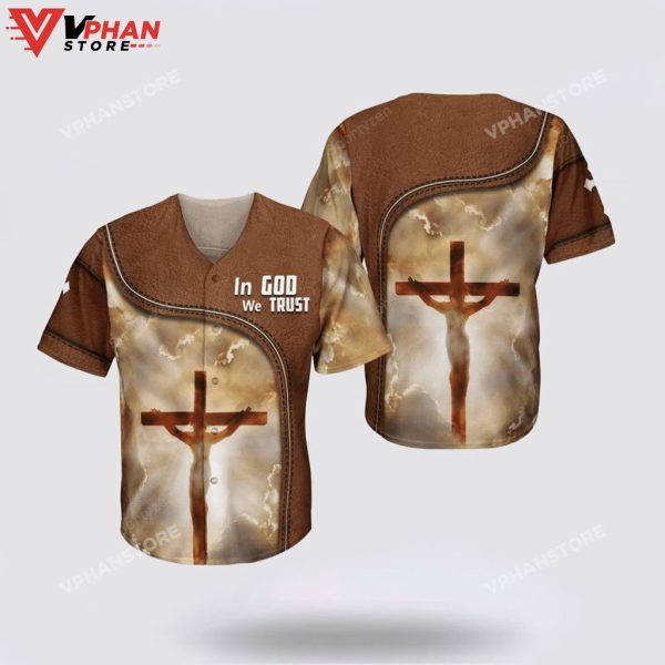 In God We Trust Jesus Cross Christian Custom Sports Baseball Jersey