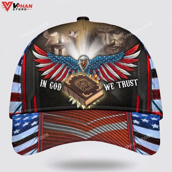In God We Trust Jesus Cross Eagle Baseball Cap