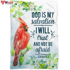 Isaiah 122 God Is My Salvation Religious Gift Ideas Bible Verse Blanket 1